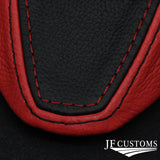 FOR MAZDA 6 MK2 08-12 RED & BLACK LEATHER COVERED STEERING WHEEL TRIM + FRAME