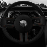 ORANGE STITCH LEATHER COVERED STEERING WHEEL TRIMS+FRAMES FOR FORD MUSTANG 10-14