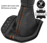 ORANGE STITCH LEATHER AUTO AUTOMATIC GEAR GAITER FITS VW T6 TRANSPORTER 16-19