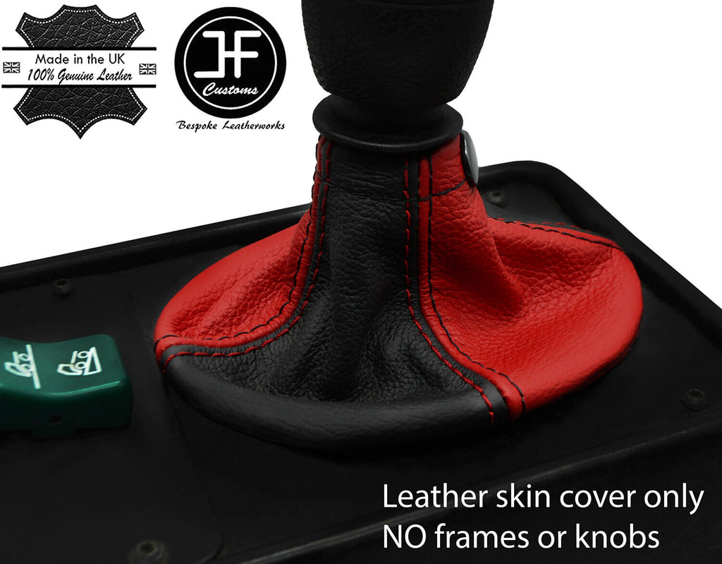 BLACK & RED  2 TONE LEATHER GEAR GAITER FOR SCANIA 4SERIES 114 124 164 95-07
