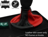 BLACK & RED  2 TONE LEATHER GEAR GAITER FOR SCANIA 4SERIES 114 124 164 95-07