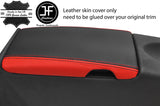BLACK & RED ARMREST LID REAL LEATHER COVER FITS MERCEDES SLK R171 2004-2011