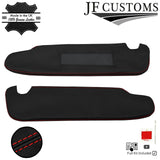 RED CROSS STITCH LEATHER 2X SUN VISOR COVERS FITS TESLA MODEL S 12-21 CUSTOM NEW