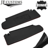 RED STITCH TOP-GRAIN LEATHER 2X SUN VISOR COVERS FITS JAGUAR S TYPE 02-08