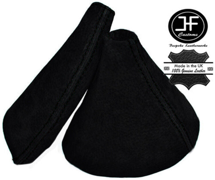 BLACK DOUBLE STITCH FOR MAZDA MX5 MK3 NC 2005-2012 SUEDE GEAR HANDBRAKE GAITER
