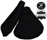 BLACK DOUBLE STITCH FOR MAZDA MX5 MK3 NC 2005-2012 SUEDE GEAR HANDBRAKE GAITER