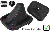 RED & TRI STITCH MANUAL LEATHER GEAR GAITER + PLASTIC FRAME FOR BMW Z3