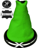 LIME GREEN GENUINE ITALIAN LEATHER GEAR GAITER FOR FORD FIESTA MK6 FUSION 02- 08