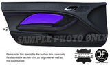 PURPLE STITCH 2X FRONT DOOR CARD TRIM LTHR COVERS FITS BMW E46 CONVERTIBLE COUPE