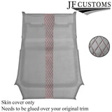 DSG2 RED STITCH L GREY SUEDE HEADLINER COVER FOR RENAULT CLIO MK3 05-09 5DR
