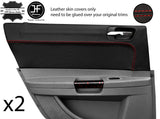 RED STITCH 2X REAR DOOR CARD TRIM LEATHER COVER FOR CHRYSLER 300C 2005-2011