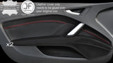 RED  STITCH 2X FRONT DOOR CARD TRIM LEATHER COVERS FITS AUDI TT 8S 2015-2017