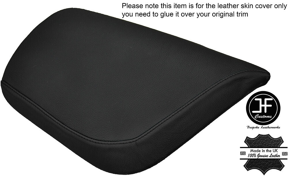 BLACK & BLACK LEATHER ARMREST COVER FITS CORVETTE C7 2014-2017 CUSTOM NEW