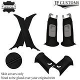 BLACK STITCH ITALIAN LEATHER PILLAR KIT COVERS FOR BMW MINI R50 R53 01-06