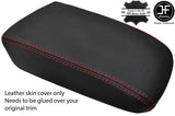 RED STITCH TOP GRAIN LEATHER ARMREST LID COVER FITS VW TIGUAN MK2 2016-2018