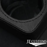 BLACK LEATHER COVERED CONSOLE CUP HOLDER TRIM FITS MERCEDES W126 S CLASS 79-91