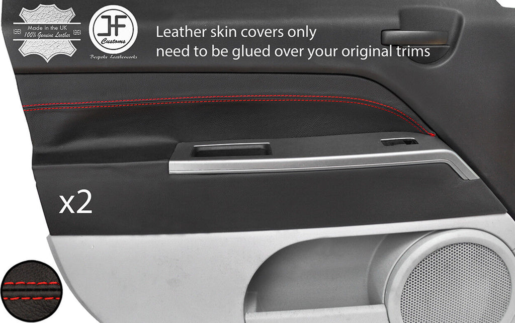 RED STITCH 2X FRONT DOOR CARD TRIM LEATHER COVER FOR JEEP PATRIOT 2007-2015
