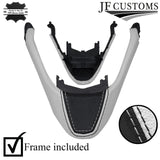 FOR MAZDA 6 MK2 08-12 WHITE & BLACK LEATHER COVERED STEERING WHEEL TRIM + FRAME