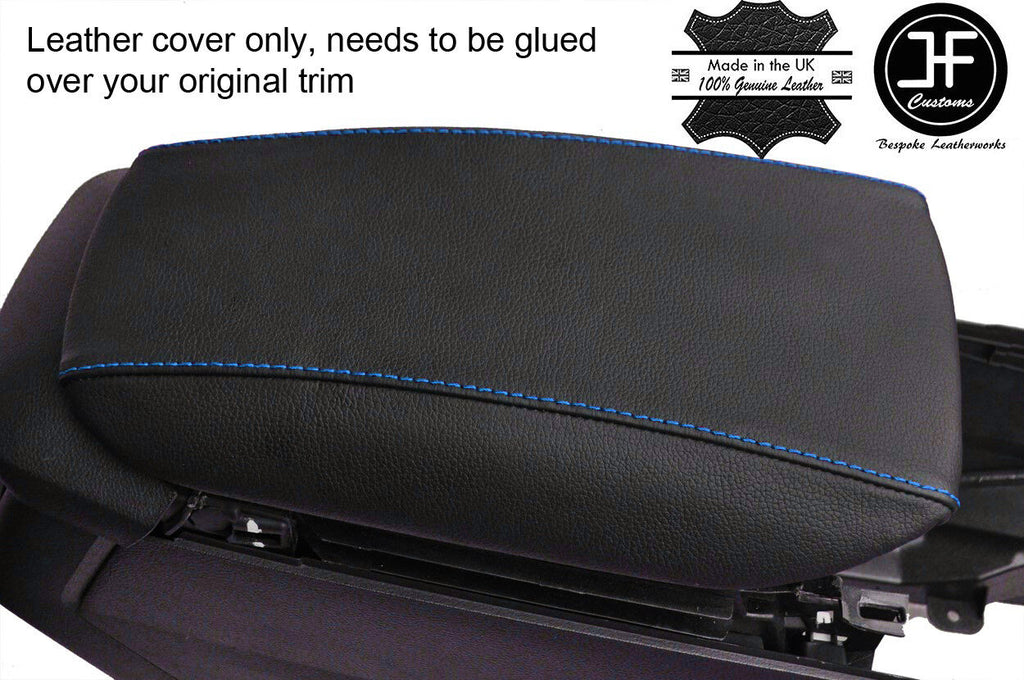 BLUE  STITCHING ARMREST LID LEATHER COVER FITS FORD MONDEO MK5 2014-2017