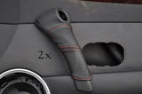 FITS RENAULT CLIO MK4 2006+ 2X red stitch DOOR HANDLE COVERS CUSTOM NEW