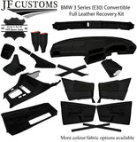 BLACK STITCH LEATHER COVERS FOR BMW 3 SERIES E30 CONVERTIBLE FULL INTERIOR KIT