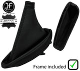 BLACK STITCH LEATHER HANDBRAKE + PLASTIC FRAME FITS RENAULT LAGUNA MK2 01-05