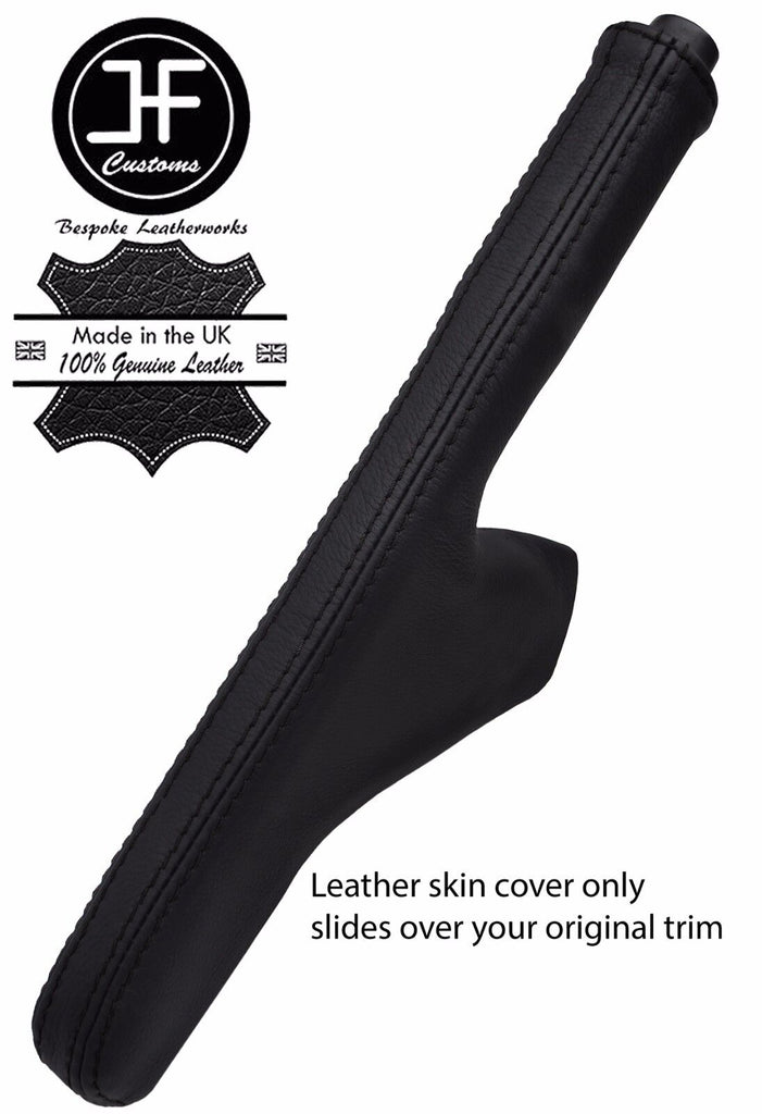 BLACK STITCH TOP GRAIN LEATHER HANDBRAKE GAITER FOR FORD FIESTA MK6 MK7 02-08