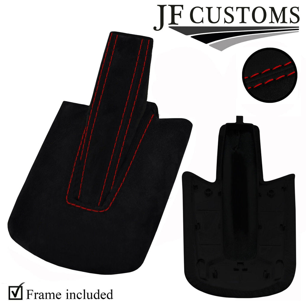 D RED STITCH SUEDE HANDBRAKE GAITER + PLASTIC FRAME FOR BMW Z4 E85 E86 02-08