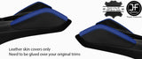 BLACK&BLUE DOUBLE STITCH 2X KNEE PAD LEATHER COVERS FOR CHEVROLET CAMARO 16-20