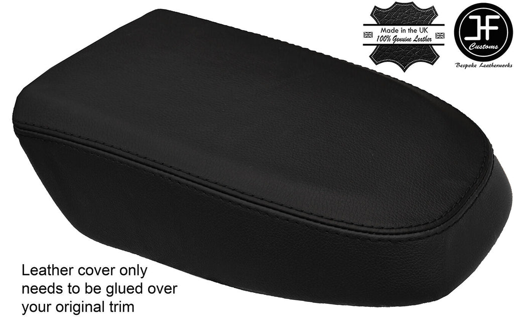 BLACK & BLACK REAL LEATHER ARMREST COVER FITS FORD FOCUS MK3 2008-2011