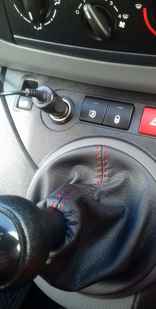 RED STITCH GRAIN REAL LEATHER GEAR GAITOR FITS CITROEN BERLINGO 2008-2017