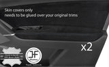BLACK STITCH 2X FRONT DOOR ARMREST REAL SUEDE COVERS FOR VW TOURAN 5T 2015-2018