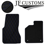 BLUE DIAMOND STITCH VINYL 2X TAILORED FLOOR CARPET FOR SMART FORTWO 453 14-21