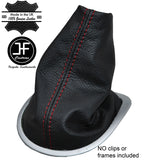 RED STITCHING MANUAL LEATHER GEAR GAITER FITS RENAULT CLIO 2006-2011 CUSTOM NEW