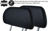 BLACK STITCH 2X FRONT HEADREST LEATHER COVER FITS VW GOLF MK4 IV JETTA 98-05
