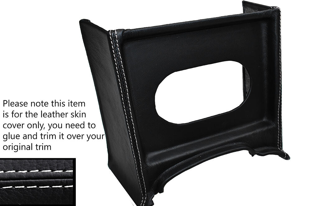 WHITE STITCH CONSOLE GRILL RADIO SURROUND LEATHER SKIN COVER FITS MG MGB EARLY