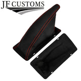 RED STITCH LEATHER GEAR HANDBRAKE GAITERS+FRAMES FOR FORD CAPRI MK2 MK3 78-86