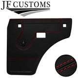 D RED STITCH LEATHER 2X REAR DOOR CARD COVERS FOR LAND ROVER DISCOVERY 1 89-98