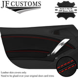 RED STITCHING LEATHER 2X FRONT DOOR CARD COVERS FITS FIAT 124 SPIDER 16-20