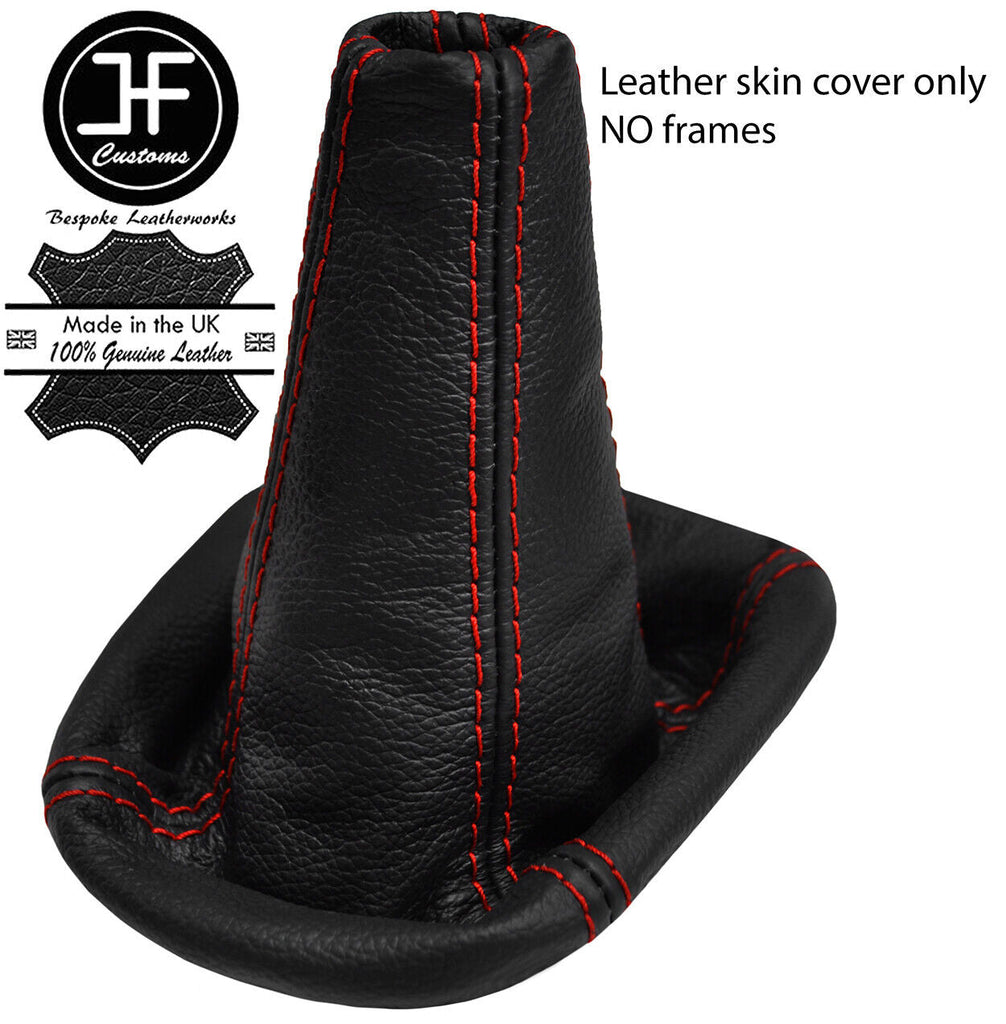 RED  STITCH TOP GRAIN LEATHER MANUAL GEAR GAITER FITS FIAT PUNTO MK2 99-06