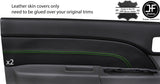 GREEN STITCH 2X FRONT DOOR CARD LEATHER COVERS FOR FORD RANGER MAZDA BT50 06-12
