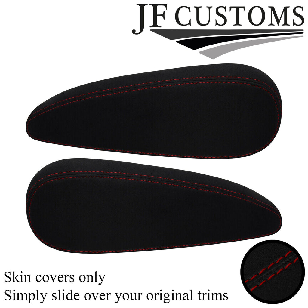 D RED STITCH ITALIAN SUEDE 2X SEAT ARMREST COVERS FOR CITROEN C4 PICASSO 06-13