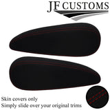 D RED STITCH ITALIAN SUEDE 2X SEAT ARMREST COVERS FOR CITROEN C4 PICASSO 06-13