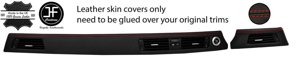 RED STITCH DASH DASHBOARD VENT TRIM LEATHER COVERS FOR BMW 3 E90 E91 E92 E93