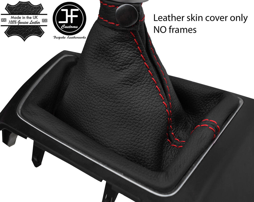 RED STITCH TOP GRAIN REAL LEATHER MANUAL GEAR GAITER FITS HYUNDAI I20 15-18