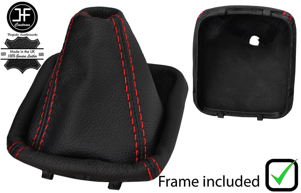 RED STITCH LEATHER GEAR GAITER+PLASTIC FRAME FOR MERCEDES A CLASS W169 04-12