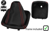 RED STITCH LEATHER GEAR GAITER+PLASTIC FRAME FOR MERCEDES A CLASS W169 04-12