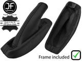 BLACK REAL LEATHER HANDBRAKE GAITER+PLASTIC FRAME FOR VAUXHALL OPEL VX220 00-05
