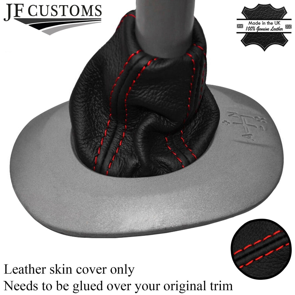 RED STITCH AUTO AUTOMATIC LEATHER GEAR GAITER FITS SMART FORFOUR 2004-2006