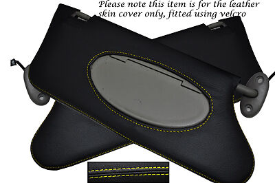 YELLOW STITCHING FITS ROVER 75 MG ZT 1999-2005 2X SUN VISORS LEATHER COVERS ONLY